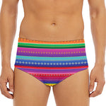 Colorful Mexican Serape Pattern Print Men's Triangle Swim Briefs