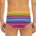 Colorful Mexican Serape Pattern Print Men's Triangle Swim Briefs