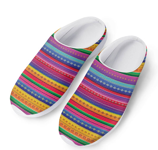 Colorful Mexican Serape Pattern Print Mesh Casual Shoes