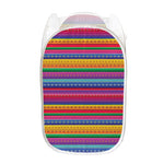 Colorful Mexican Serape Pattern Print Mesh Laundry Hamper