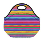 Colorful Mexican Serape Pattern Print Neoprene Lunch Bag