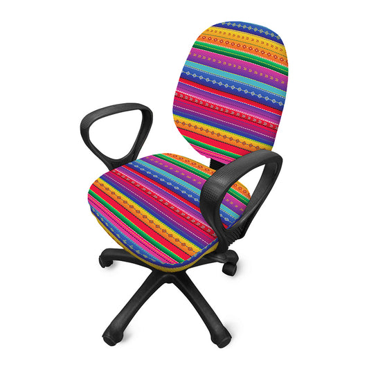 Colorful Mexican Serape Pattern Print Office Chair Cover
