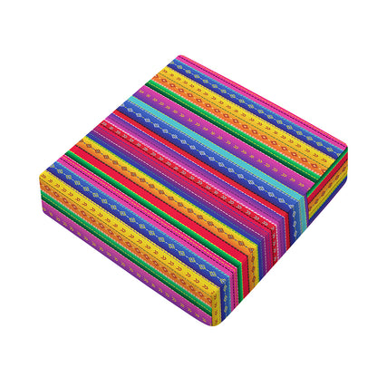 Colorful Mexican Serape Pattern Print Outdoor Seat Cushion Cover
