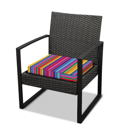Colorful Mexican Serape Pattern Print Outdoor Seat Cushion Cover