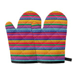 Colorful Mexican Serape Pattern Print Oven Mitts