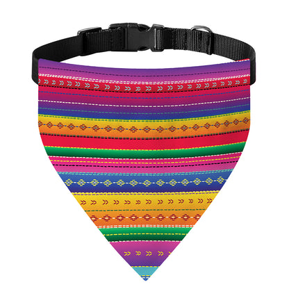 Colorful Mexican Serape Pattern Print Over The Collar Dog Bandana