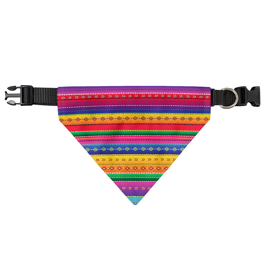 Colorful Mexican Serape Pattern Print Over The Collar Dog Bandana