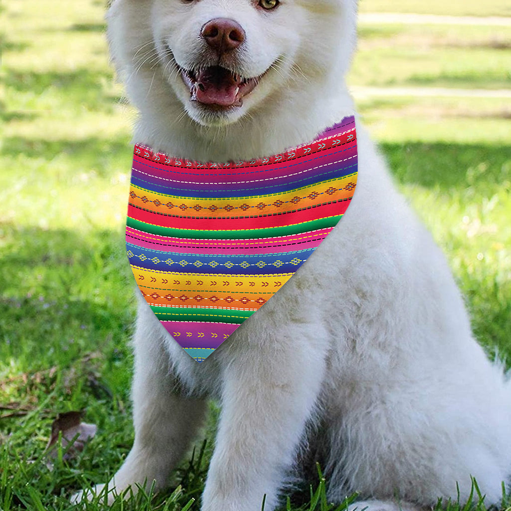 Colorful Mexican Serape Pattern Print Over The Collar Dog Bandana