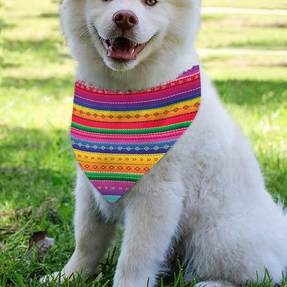 Colorful Mexican Serape Pattern Print Over The Collar Dog Bandana