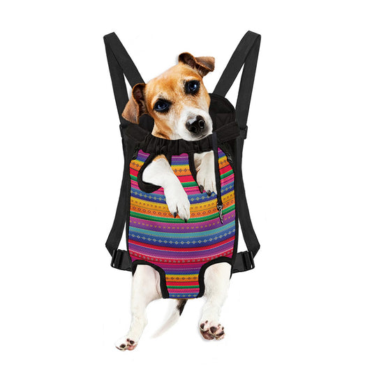 Colorful Mexican Serape Pattern Print Pet Carrier Backpack