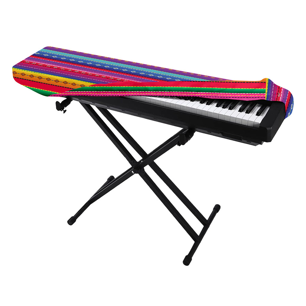 Colorful Mexican Serape Pattern Print Piano Keyboard Cover