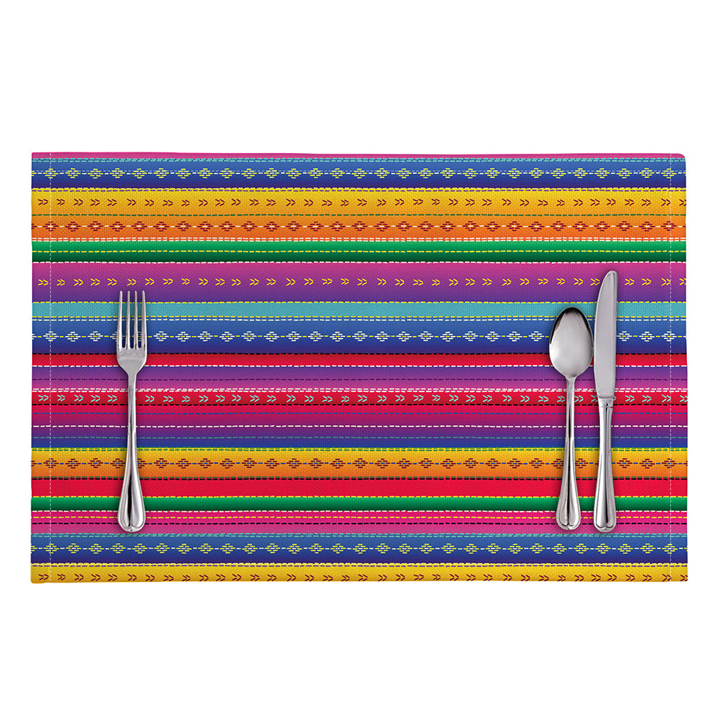 Colorful Mexican Serape Pattern Print Placemat