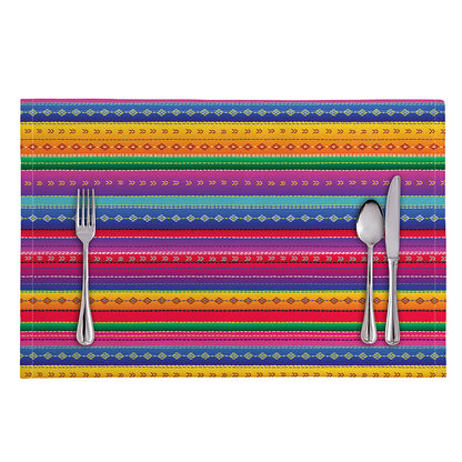 Colorful Mexican Serape Pattern Print Placemat