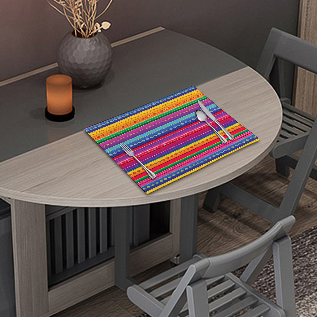Colorful Mexican Serape Pattern Print Placemat