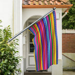 Colorful Mexican Serape Pattern Print Polyester Flag