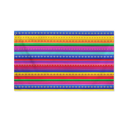 Colorful Mexican Serape Pattern Print Polyester Flag
