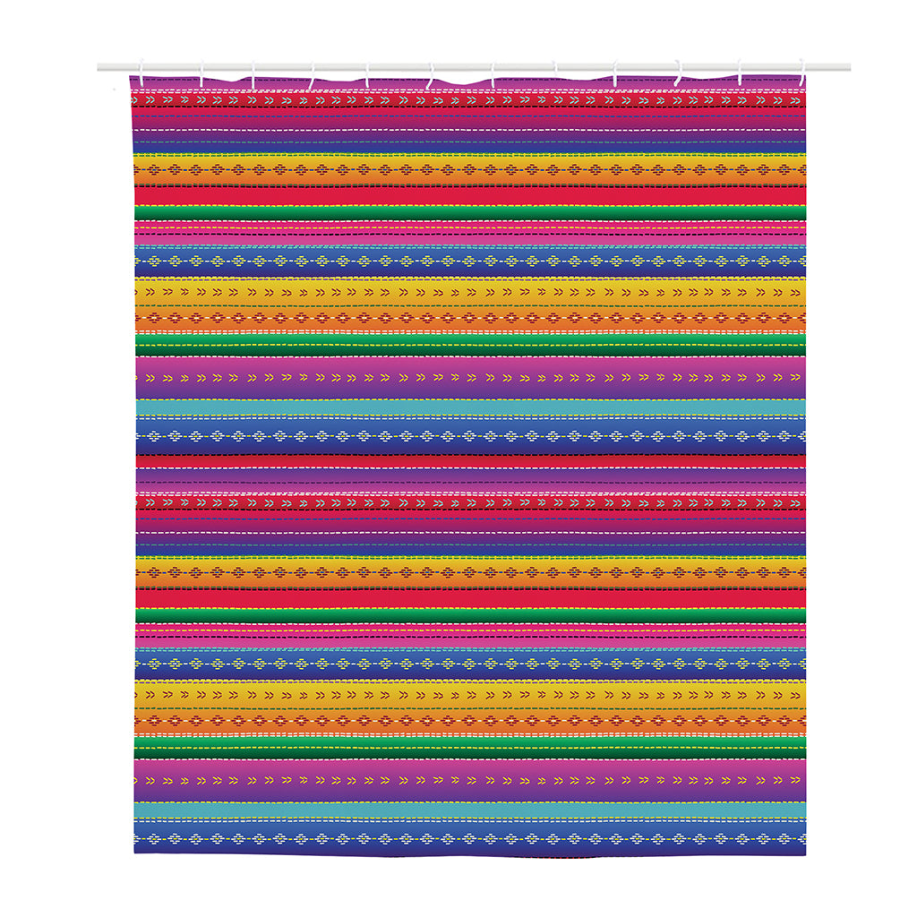 Colorful Mexican Serape Pattern Print Polyester Shower Curtain
