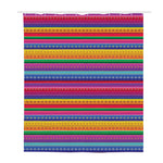 Colorful Mexican Serape Pattern Print Polyester Shower Curtain