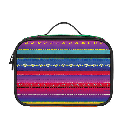 Colorful Mexican Serape Pattern Print Portable Lunch Bag