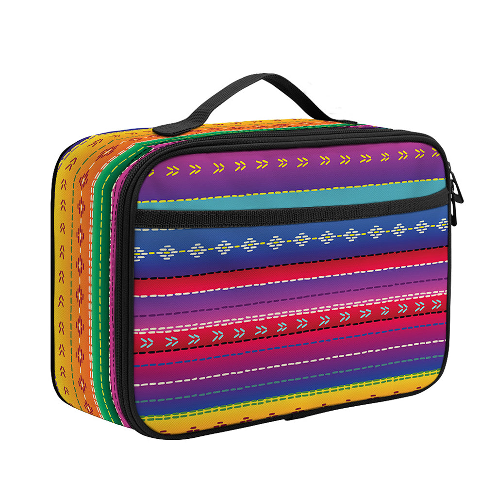 Colorful Mexican Serape Pattern Print Portable Lunch Bag