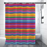 Colorful Mexican Serape Pattern Print Premium Shower Curtain