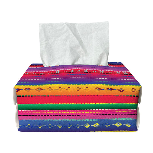 Colorful Mexican Serape Pattern Print Rectangle Tissue Box Cover