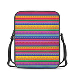 Colorful Mexican Serape Pattern Print Rectangular Crossbody Bag