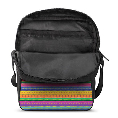 Colorful Mexican Serape Pattern Print Rectangular Crossbody Bag