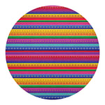 Colorful Mexican Serape Pattern Print Round Blanket