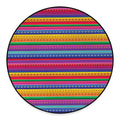 Colorful Mexican Serape Pattern Print Round Floor Mat
