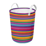 Colorful Mexican Serape Pattern Print Round Laundry Basket