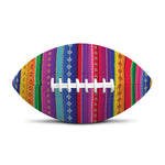 Colorful Mexican Serape Pattern Print Rugby Ball
