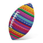 Colorful Mexican Serape Pattern Print Rugby Ball