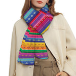 Colorful Mexican Serape Pattern Print Scarf