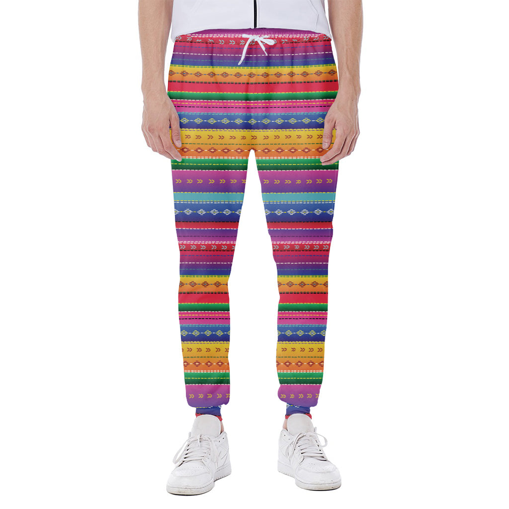 Colorful Mexican Serape Pattern Print Scuba Joggers