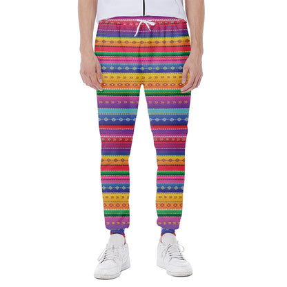 Colorful Mexican Serape Pattern Print Scuba Joggers