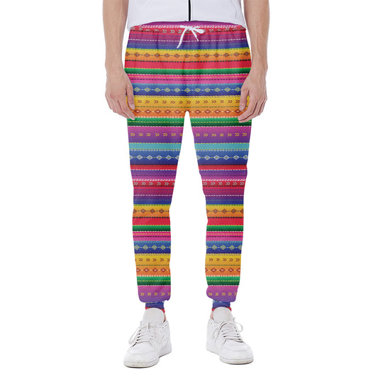 Colorful Mexican Serape Pattern Print Scuba Joggers