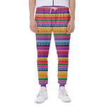 Colorful Mexican Serape Pattern Print Scuba Joggers