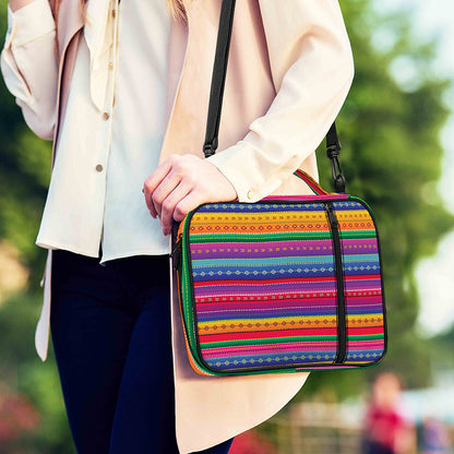 Colorful Mexican Serape Pattern Print Shoulder Strap Bible Bag