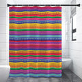 Colorful Mexican Serape Pattern Print Shower Curtain