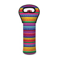 Colorful Mexican Serape Pattern Print Single Neoprene Wine Tote
