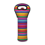 Colorful Mexican Serape Pattern Print Single Neoprene Wine Tote