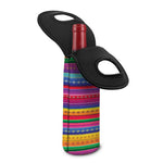 Colorful Mexican Serape Pattern Print Single Neoprene Wine Tote