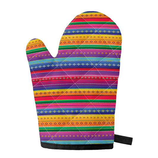 Colorful Mexican Serape Pattern Print Single Oven Mitt