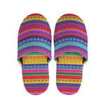 Colorful Mexican Serape Pattern Print Slippers