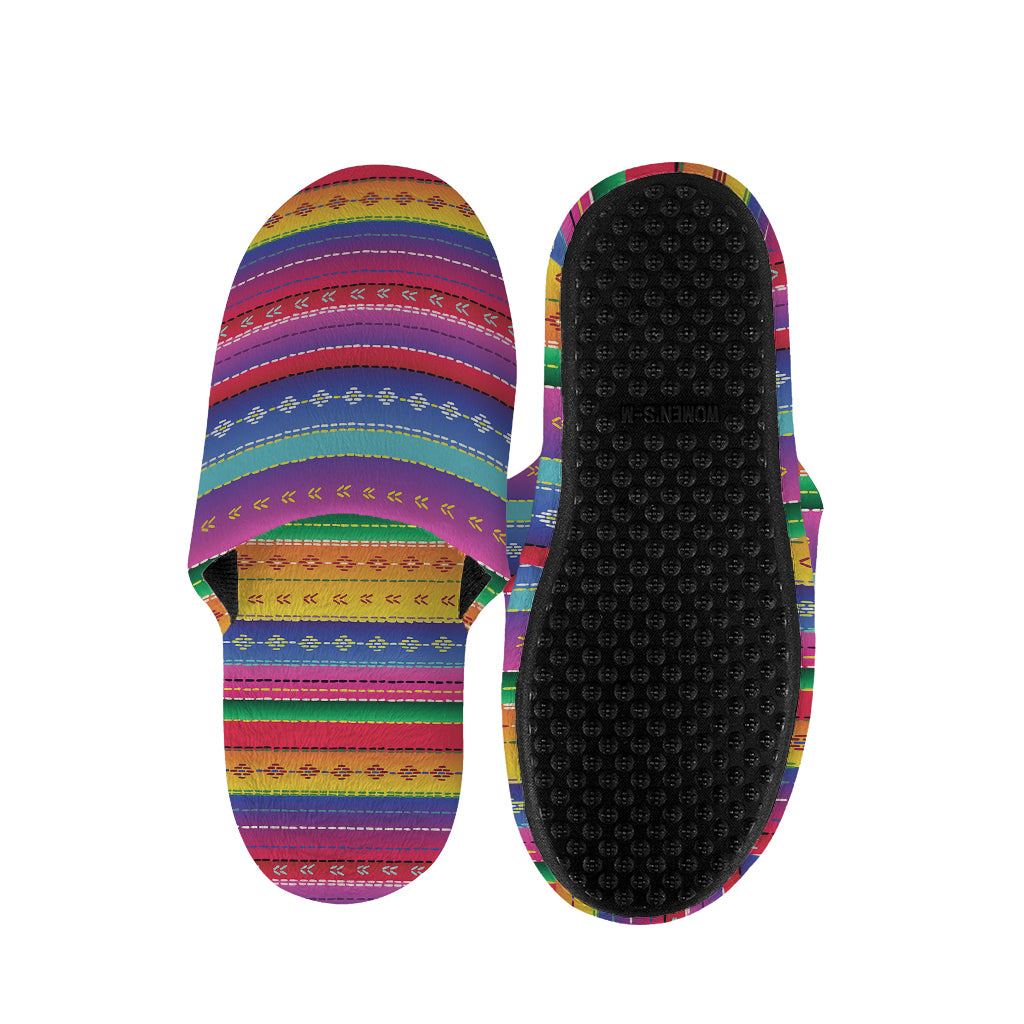 Colorful Mexican Serape Pattern Print Slippers