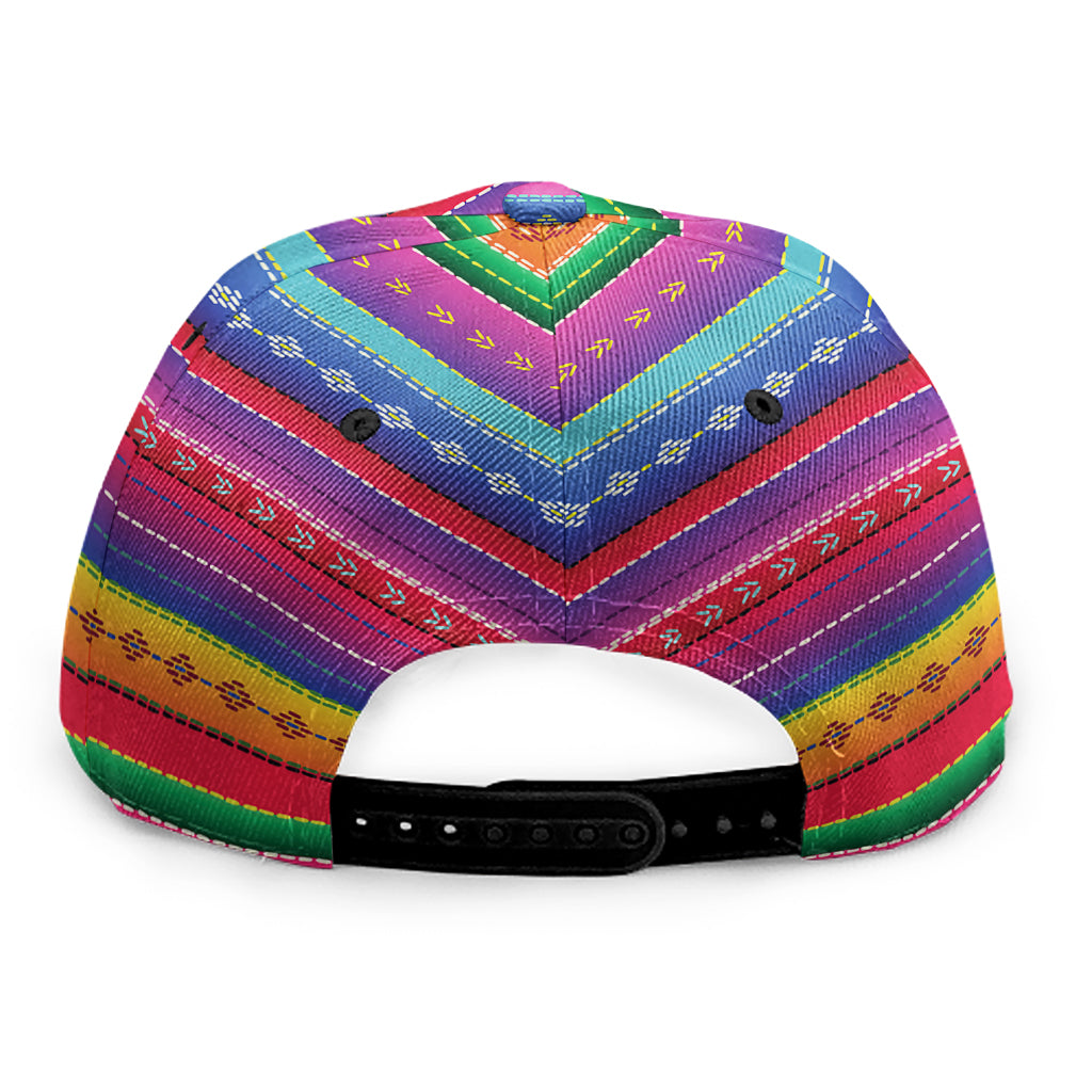 Colorful Mexican Serape Pattern Print Snapback Cap