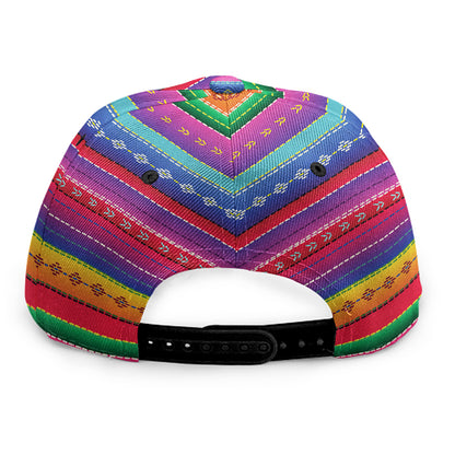 Colorful Mexican Serape Pattern Print Snapback Cap
