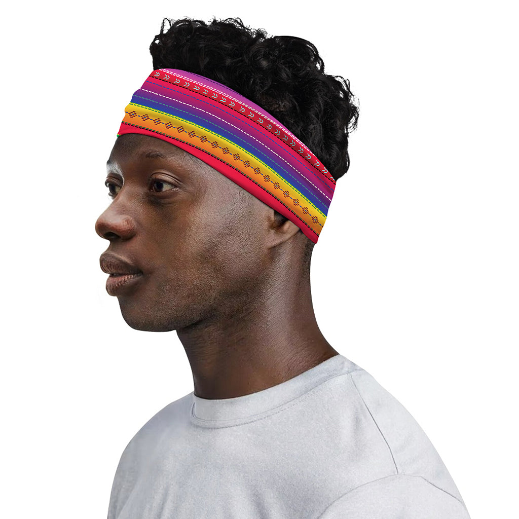 Colorful Mexican Serape Pattern Print Sports Headband