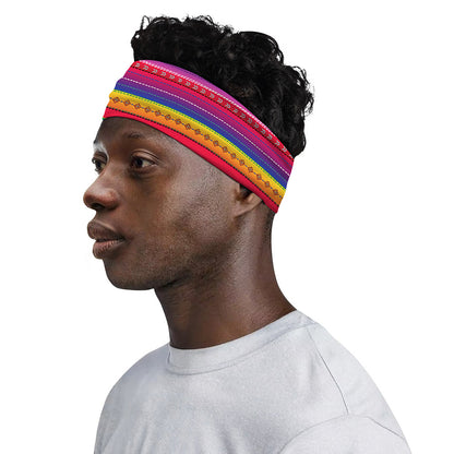 Colorful Mexican Serape Pattern Print Sports Headband